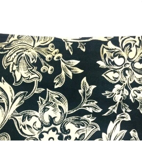 Talbots A-Line Skirt Multicolor Black Floral Back Slit 100% Cotton 16 Lined - Picture 3 of 7